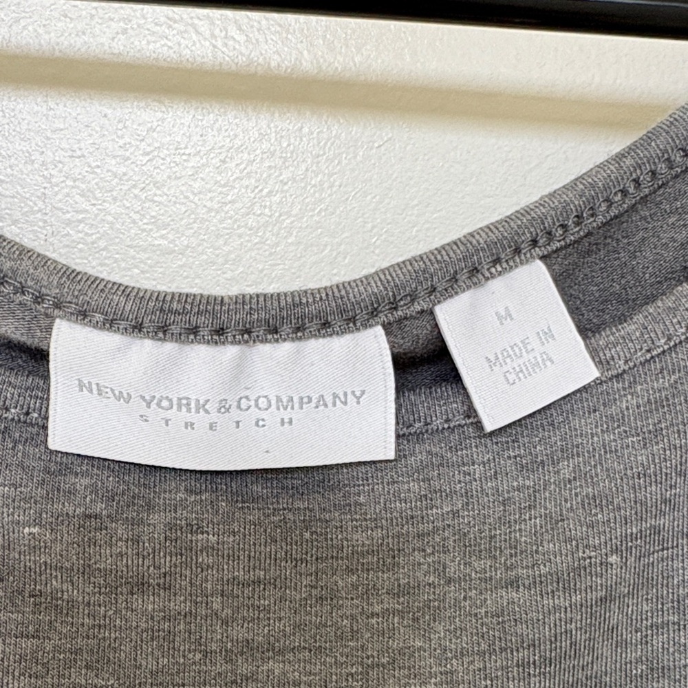 New York & Company Gray and Black Long Sleeve Dress - Picture 2 of 5